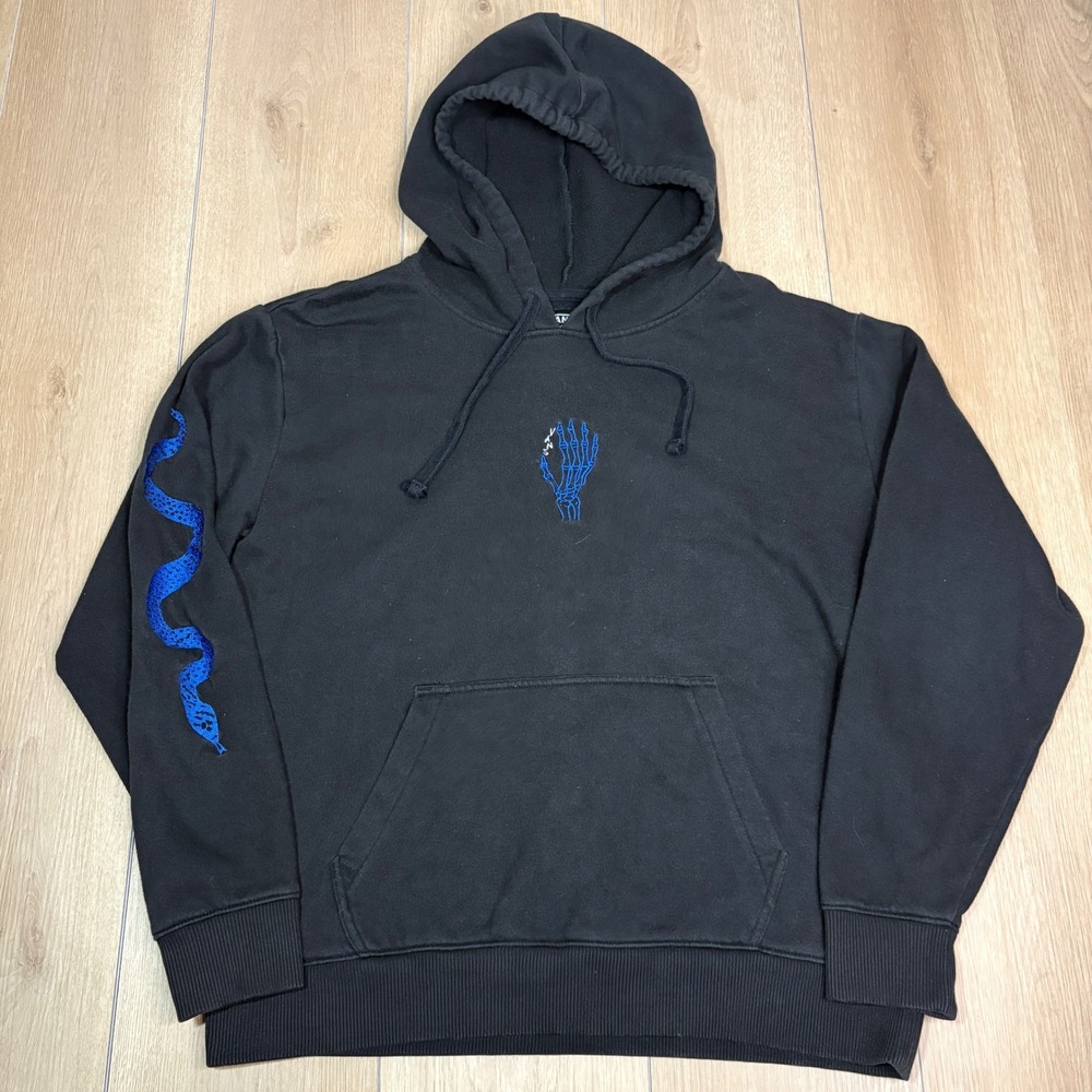Vans Breana Geering Skeleton Snake Embroidered Black Hoodie Mens Medium Skate